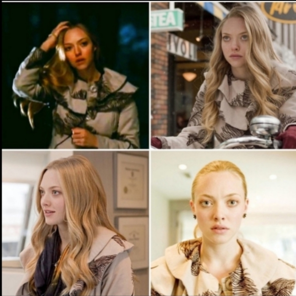 Anthropologie Elevenses Ruffle Plume Coat as seen in the movie Chloe Seyfried